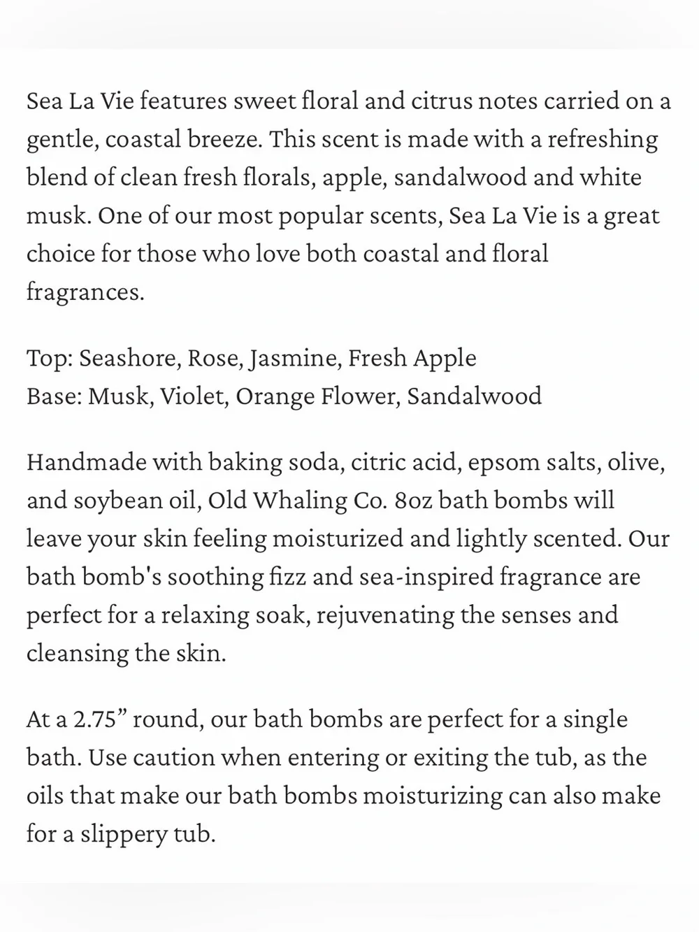 Old Whaling Co Bath Bomb - Sea La Vie